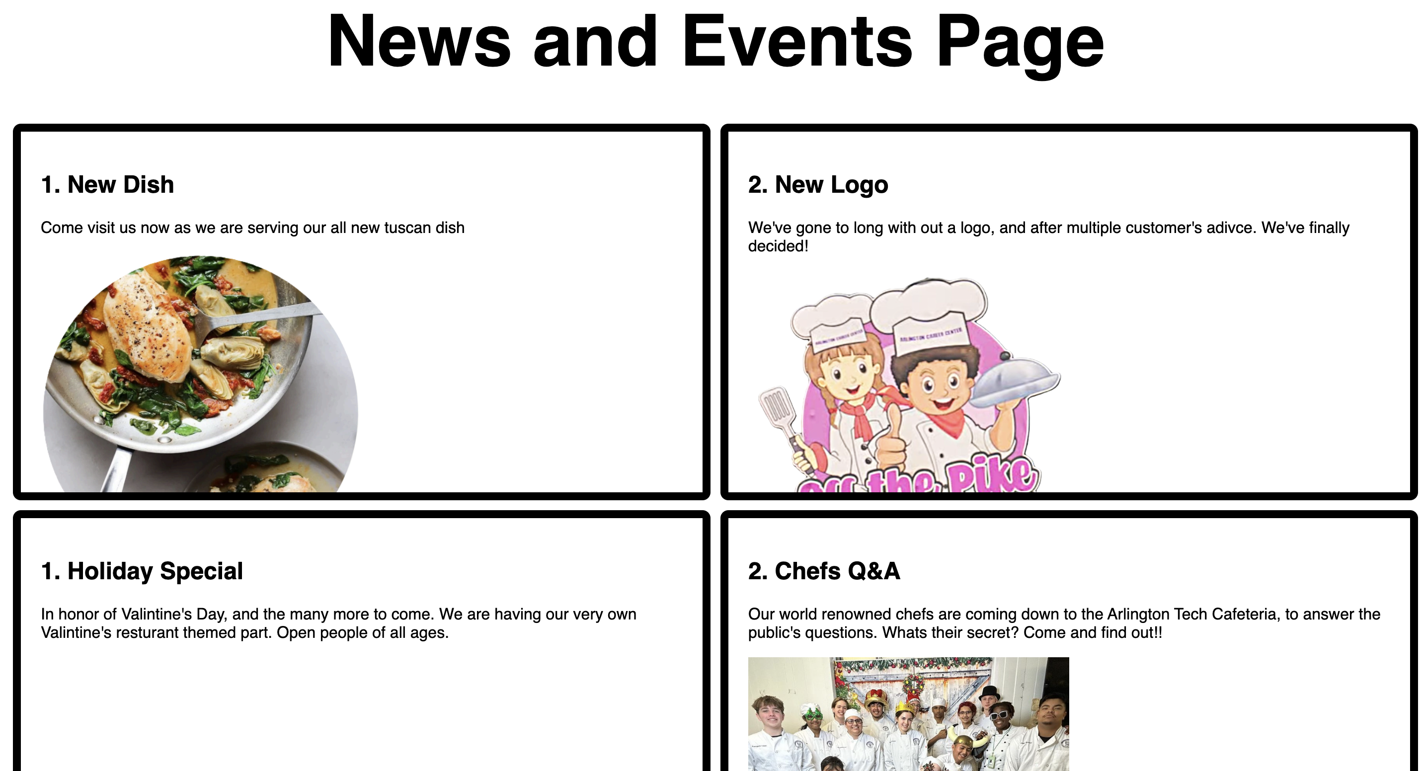 This is the News and Events Page